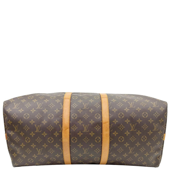 LOUIS VUITTON Keepall 55 Bandouliere Monogram Canvas Travel Bag Brown