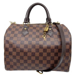 LOUIS VUITTON Speedy 30 Monogram Canvas Satchel Shoulder Bag Brown