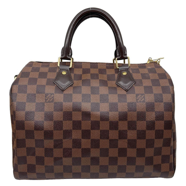 LOUIS VUITTON Speedy 30 Monogram Canvas Satchel Shoulder Bag Brown