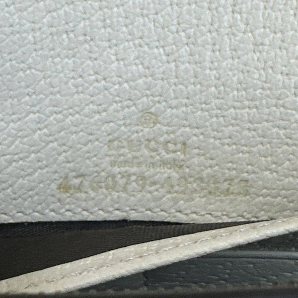 GUCCI Web Queen Margaret Mini GG Supreme Canvas Chain Wallet Beige 476079