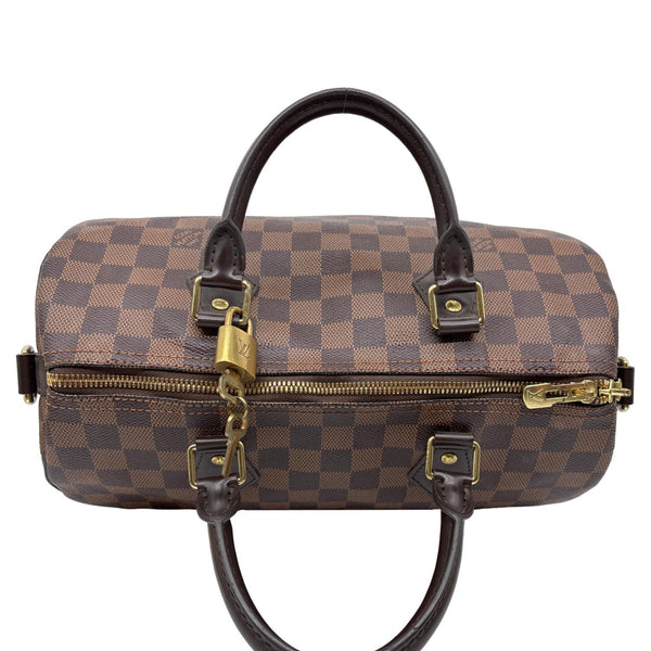 LOUIS VUITTON Speedy 30 Monogram Canvas Satchel Shoulder Bag Brown