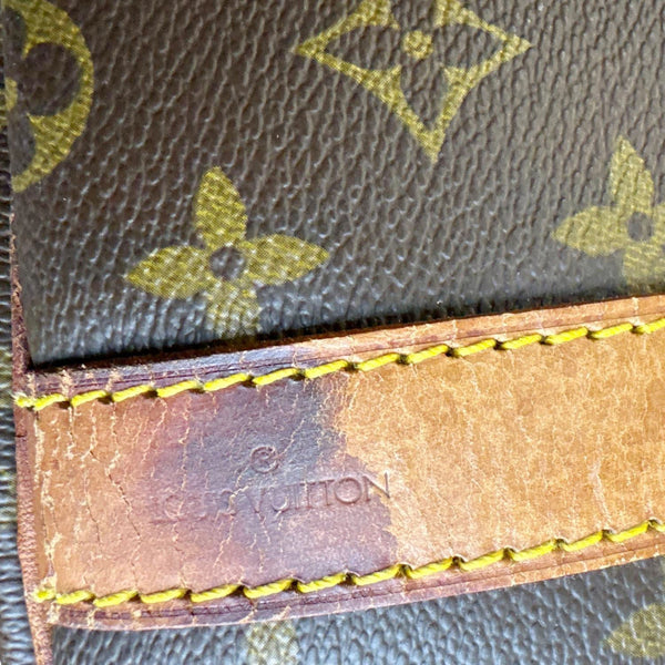 LOUIS VUITTON Keepall 55 Bandouliere Monogram Canvas Travel Bag Brown