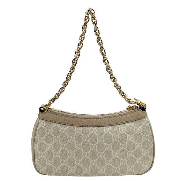 GUCCI Ophidia Web Small GG Supreme Canvas Shoulder Bag Beige 735132