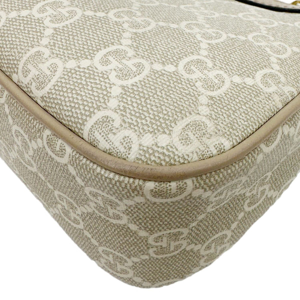 GUCCI Ophidia Web Small GG Supreme Canvas Shoulder Bag Beige 735132