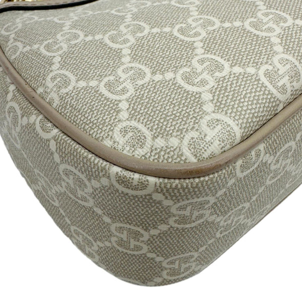 GUCCI Ophidia Web Small GG Supreme Canvas Shoulder Bag Beige 735132