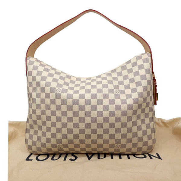 LOUIS VUITTON Slouchy MM Damier Azur Hobo Bag White