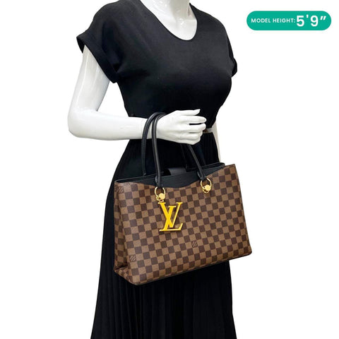 LOUIS VUITTON LV Riverside Damier Ebene Satchel Bag Brown