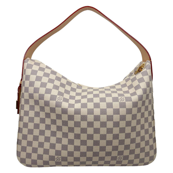 LOUIS VUITTON Slouchy MM Damier Azur Hobo Bag White