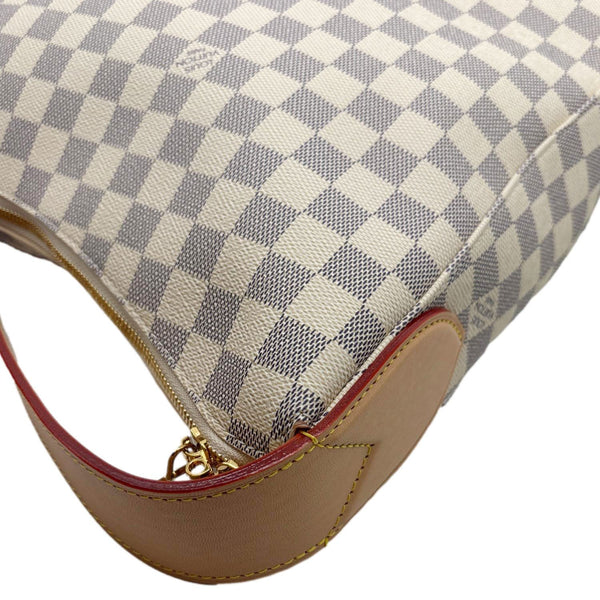 LOUIS VUITTON Slouchy MM Damier Azur Hobo Bag White