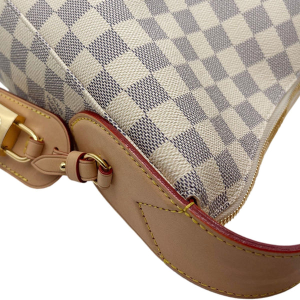 LOUIS VUITTON Slouchy MM Damier Azur Hobo Bag White