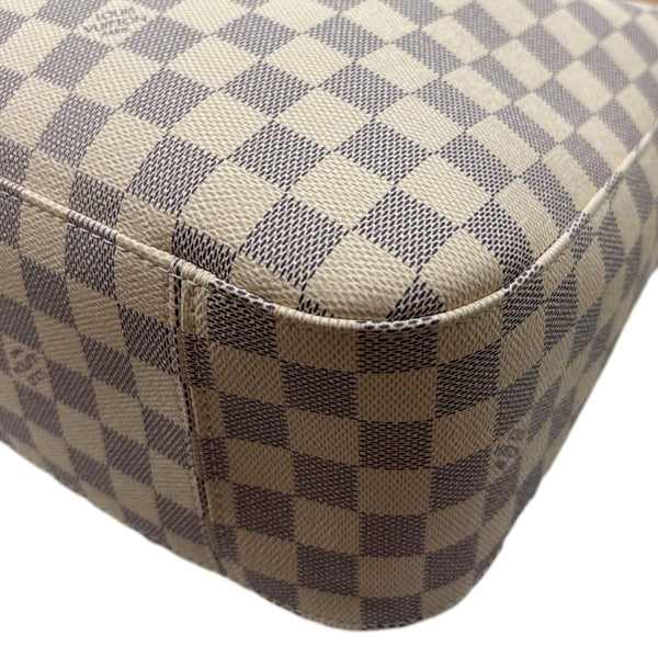 LOUIS VUITTON Slouchy MM Damier Azur Hobo Bag White