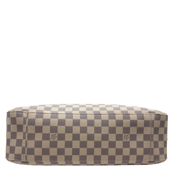LOUIS VUITTON Slouchy MM Damier Azur Hobo Bag White