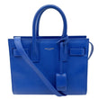 YVES SAINT LAURENT Sac de Jour Nano Calfskin Leather Satchel Bag Blue