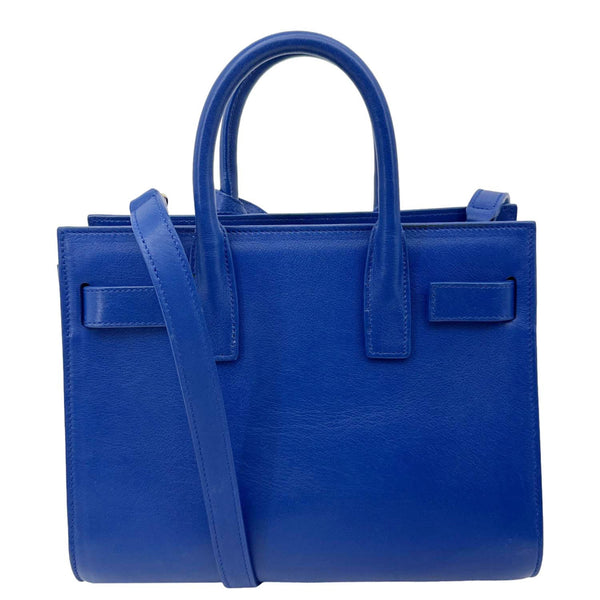 YVES SAINT LAURENT Sac de Jour Nano Calfskin Leather Satchel Bag Blue