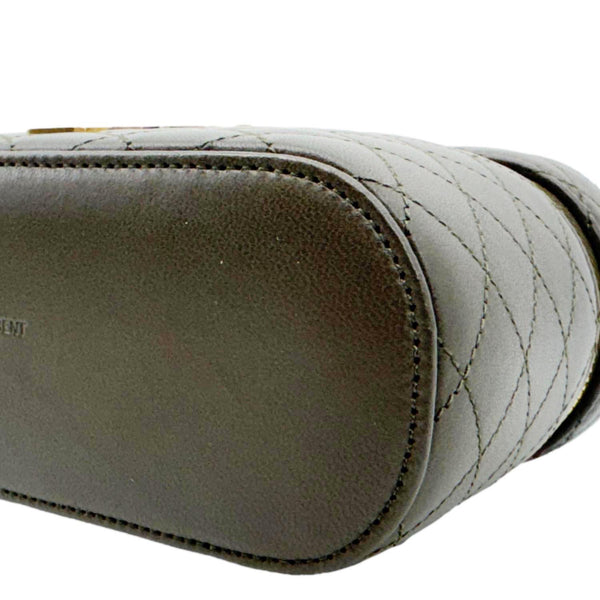 YVES SAINT LAURENT Gaby Vanity Quilted Leather Crossbody Bag Olive