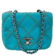 Chanel Diamond Stitch Flap Mini Quilted Leather Crossbody Bag Green