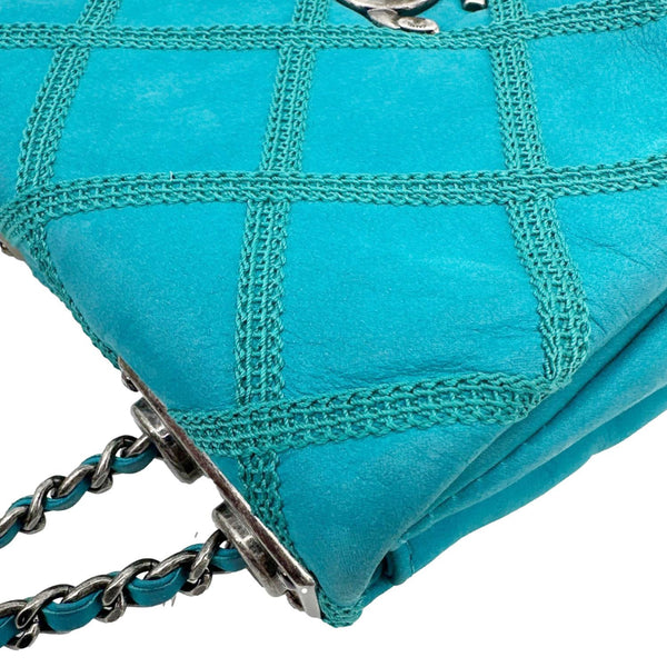 Chanel Diamond Stitch Flap Mini Quilted Leather Crossbody Bag Green