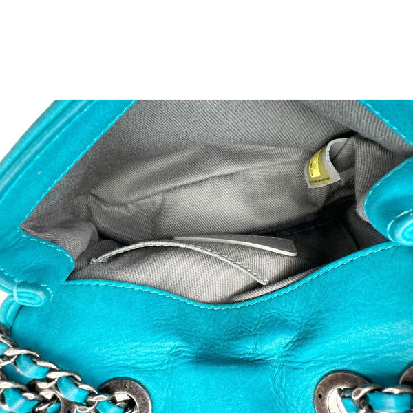 Chanel Diamond Stitch Flap Mini Quilted Leather Crossbody Bag Green