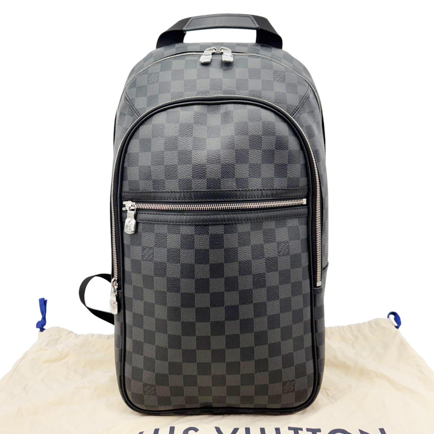 louis vuitton backpack checkered LOUIS VUITTON Michael NM Damier Graphite Backpack Bag Black
