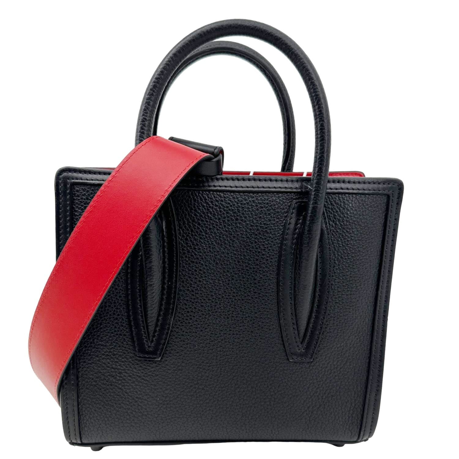 CHRISTIAN LOUBOUTIN Paloma Mini Leather Tote Shoulder Bag Black