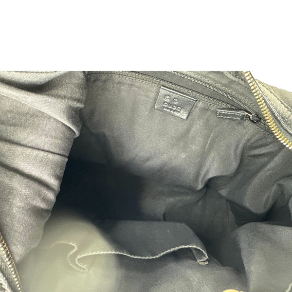 GUCCI GG Embossed Leather Hobo Bag Black 339553