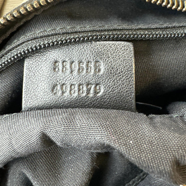 GUCCI GG Embossed Leather Hobo Bag Black 339553