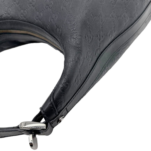 GUCCI GG Embossed Leather Hobo Bag Black 339553