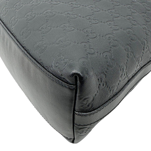 GUCCI GG Embossed Leather Hobo Bag Black 339553