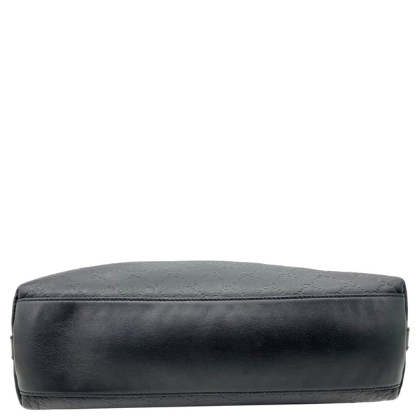 GUCCI GG Embossed Leather Hobo Bag Black 339553