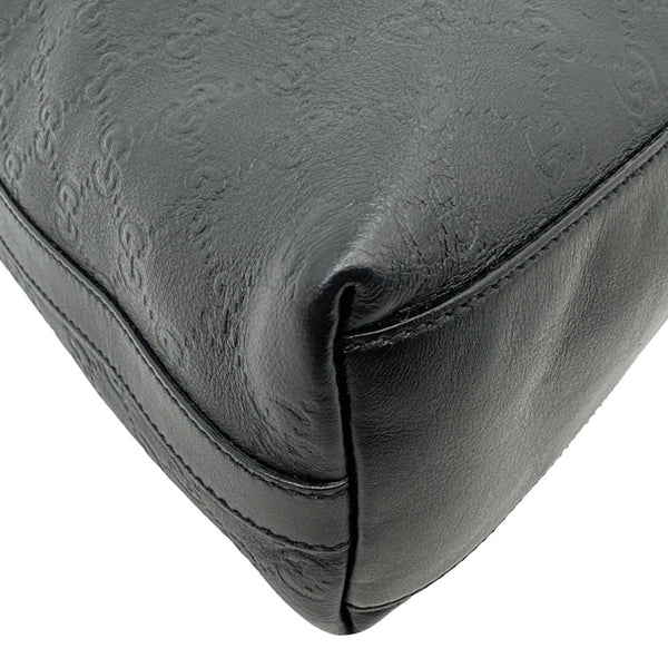 GUCCI GG Embossed Leather Hobo Bag Black 339553