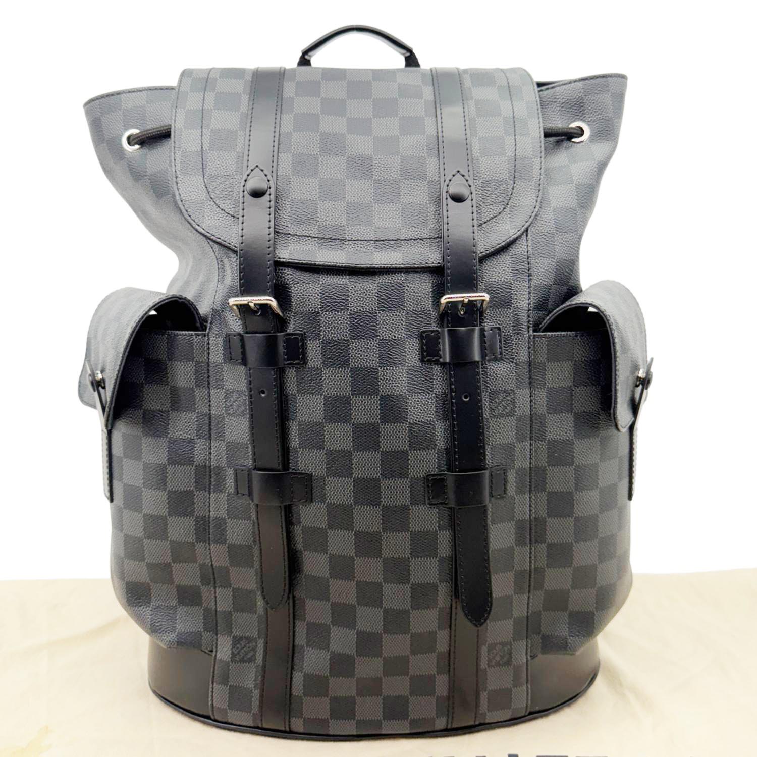 louis vuitton christopher pm damier graphite neon backpack LOUIS VUITTON Christopher PM Damier Graphite Backpack Bag Black