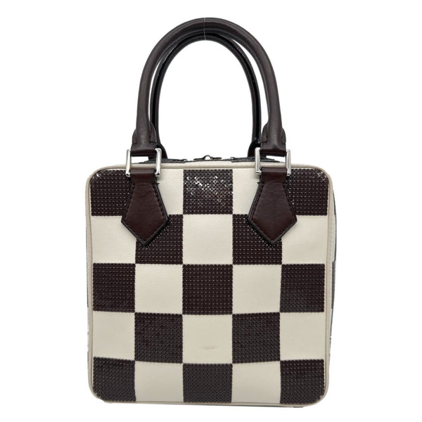 LOUIS VUITTON Runway Square Damier Cubic Sequin Tote Bag Brown