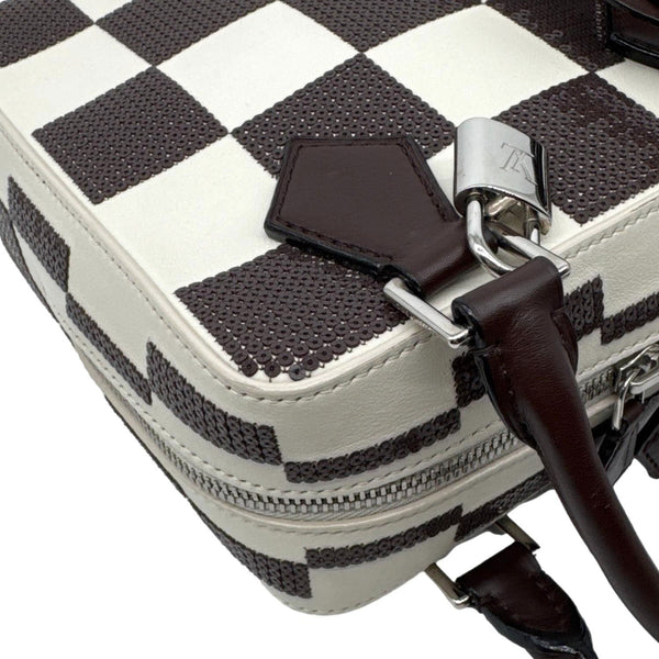 LOUIS VUITTON Runway Square Damier Cubic Sequin Tote Bag Brown