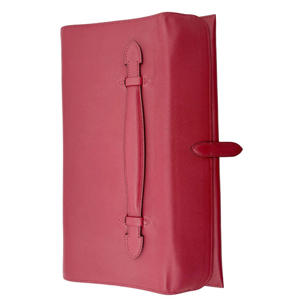 HERMES Pliplat Swift Leather Clutch Red