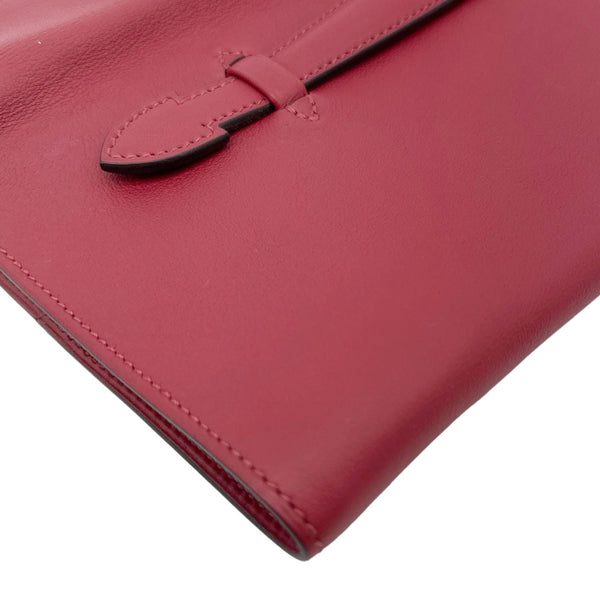 HERMES Pliplat Swift Leather Clutch Red