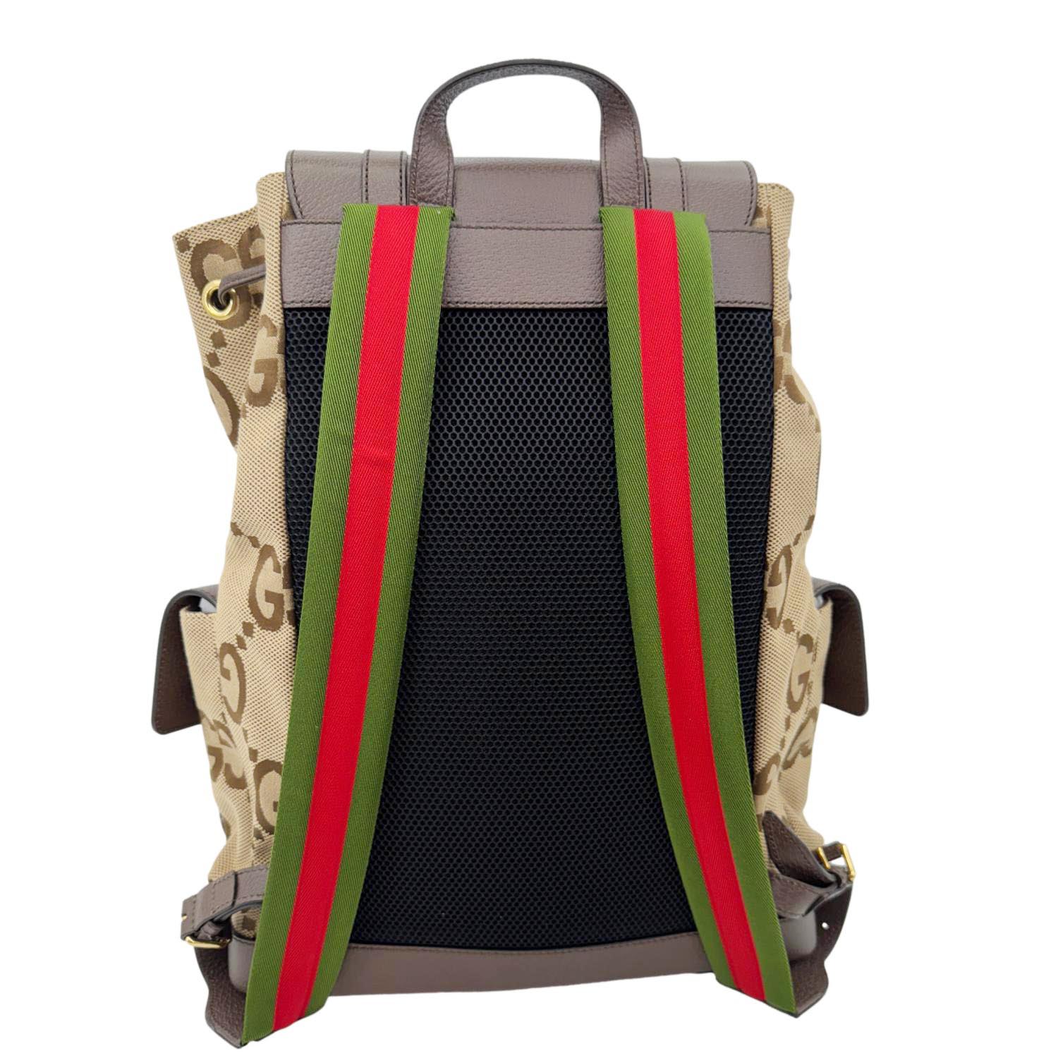 Gucci Brown Monogram Jumbo GG Canvas and Leather Backpack