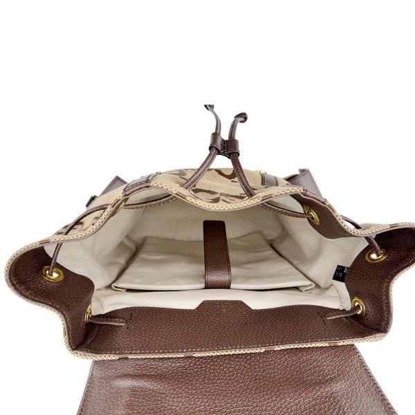 GUCCI Monogram Jumbo GG Canvas Backpack Brown 678829