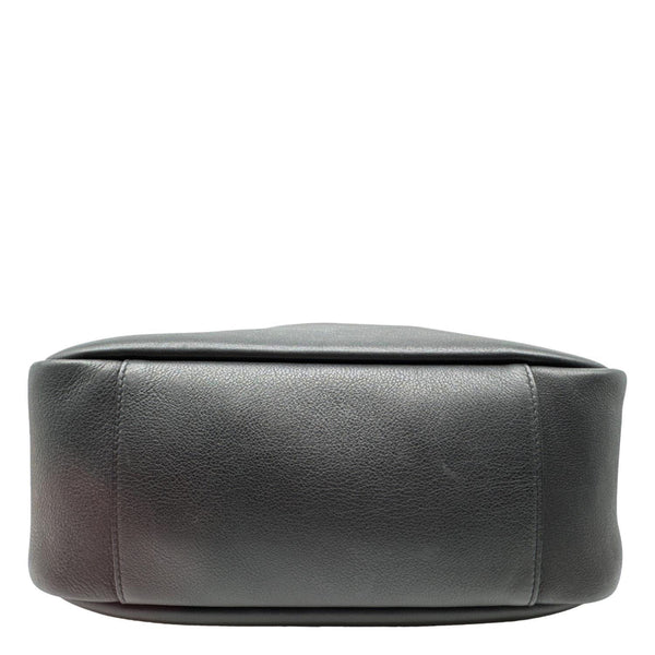 YVES SAINT LAURENT Le 5 a 7 Large Supple Calfskin Leather Soft Hobo Bag Black