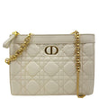 CHRISTIAN DIOR Caro Every Pouch Supple Cannage Leather Crossbody Bag Off White