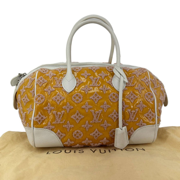 LOUIS VUITTON Speedy Round Monogram Bouclettes Satchel Bag Yellow