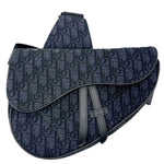 CHRISTIAN DIOR Saddle Oblique Jacquard Crossbody Bag Black