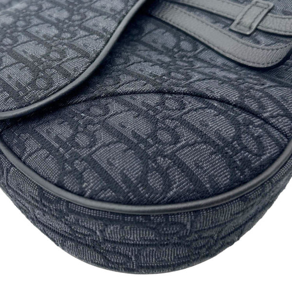 CHRISTIAN DIOR Saddle Oblique Jacquard Crossbody Bag Black