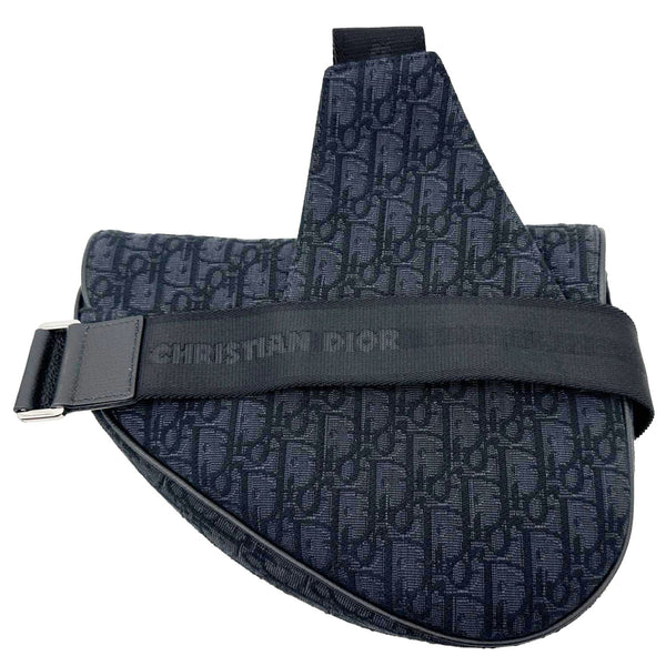 CHRISTIAN DIOR Saddle Oblique Jacquard Crossbody Bag Black