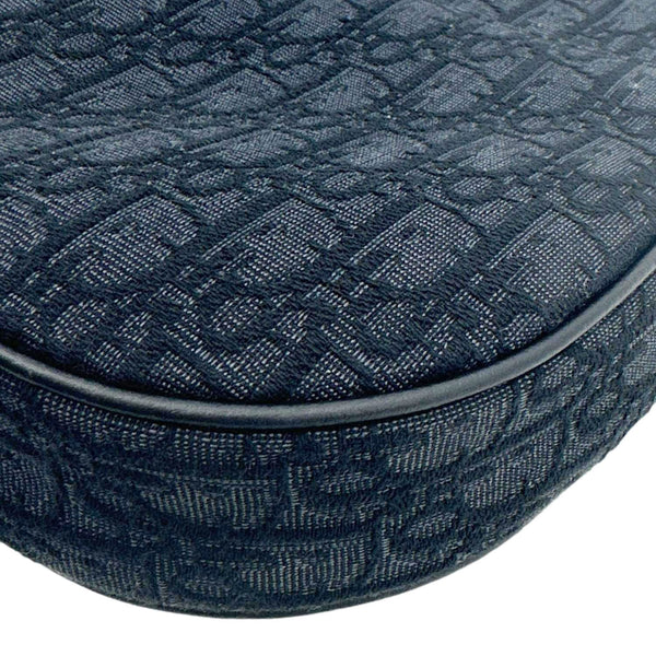 CHRISTIAN DIOR Saddle Oblique Jacquard Crossbody Bag Black