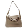 HERMES Lindy 30 Taurillon Clemence Leather Shoulder Bag Taupe
