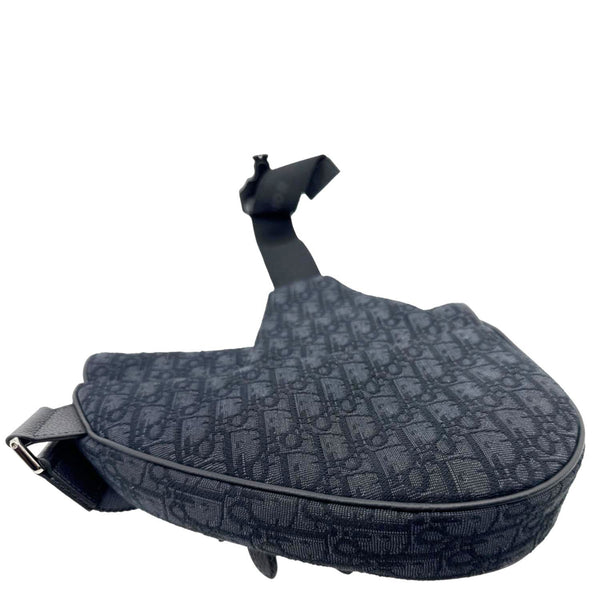 CHRISTIAN DIOR Saddle Oblique Jacquard Crossbody Bag Black