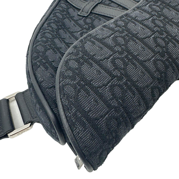 CHRISTIAN DIOR Saddle Oblique Jacquard Crossbody Bag Black