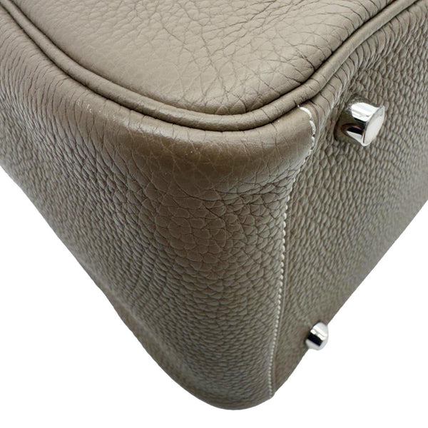 HERMES Lindy 30 Taurillon Clemence Leather Shoulder Bag Taupe