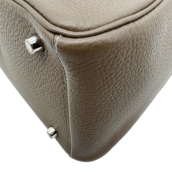HERMES Lindy 30 Taurillon Clemence Leather Shoulder Bag Taupe