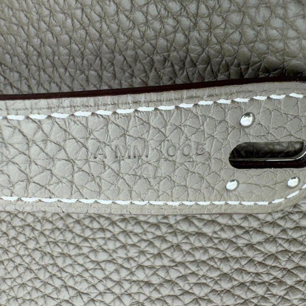 HERMES Lindy 30 Taurillon Clemence Leather Shoulder Bag Taupe
